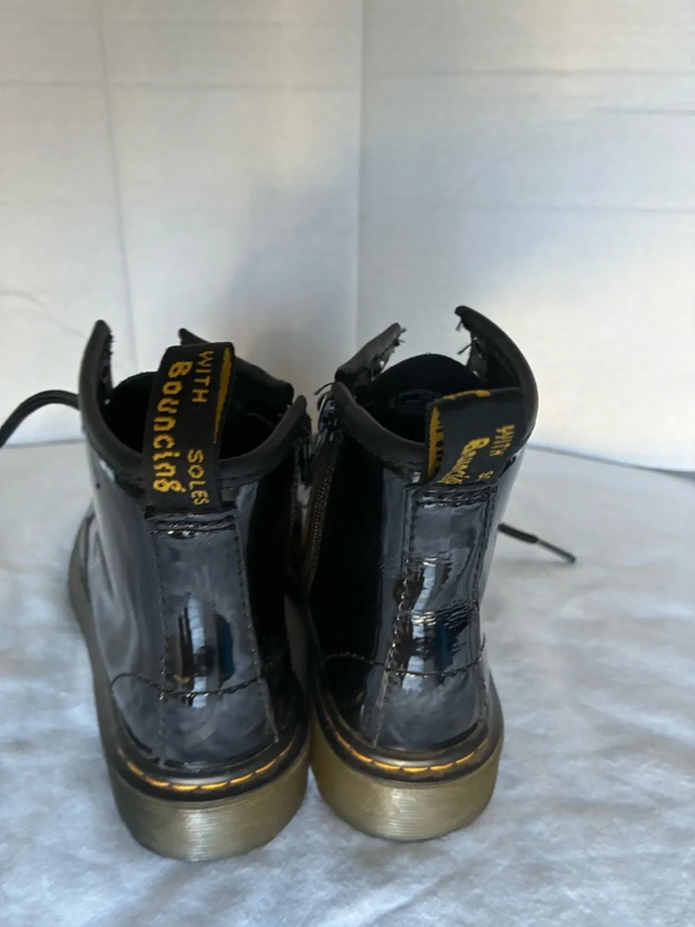 Little Kids Doc Martens Patent  Lace Boot 12